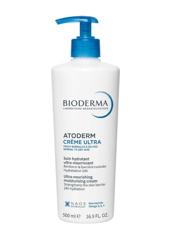Bioderma Niacinamide Moisturizer - Atoderm Creme Ultra-Boosts Hyaluronic Acid, Ceramides (500 ml)