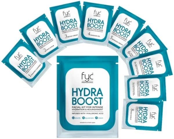 FYC PROFESSIONAL HydraBoost Facial Kit, 8 Step Treatment with Hyaluronic Acid, 185g