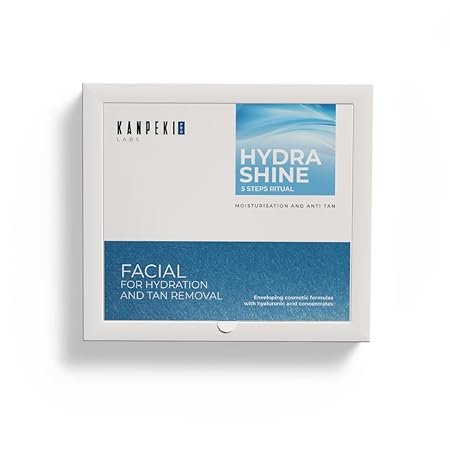 Kanpeki Hydra Shine 5-Step Facial Kit | Deep Hydration & Glow | With Shea Butter, Algae & Vitamin A | For Dry & Normal Skin | Brightening & Moisturizing