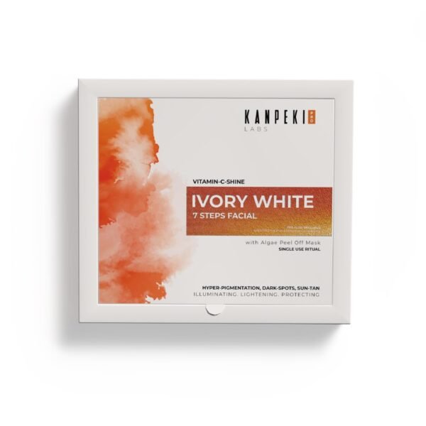 Kanpeki Ivory White 7-Step Facial Kit With Algae Peel-Off Mask | Hyper-Pigmentation, Dark Spots & Sun Tan Removal | Brightening & Skin Tone Correction