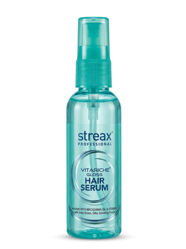 Streax Professional Vitariche Gloss Hair Serum for Frizz Control & Shine with Vitamin E (45ML)