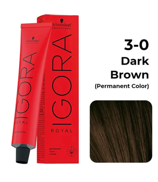 Schwarzkopf Professional Igora Royal Permanent Color Creme (3-0 Dark Brown) (60ml)