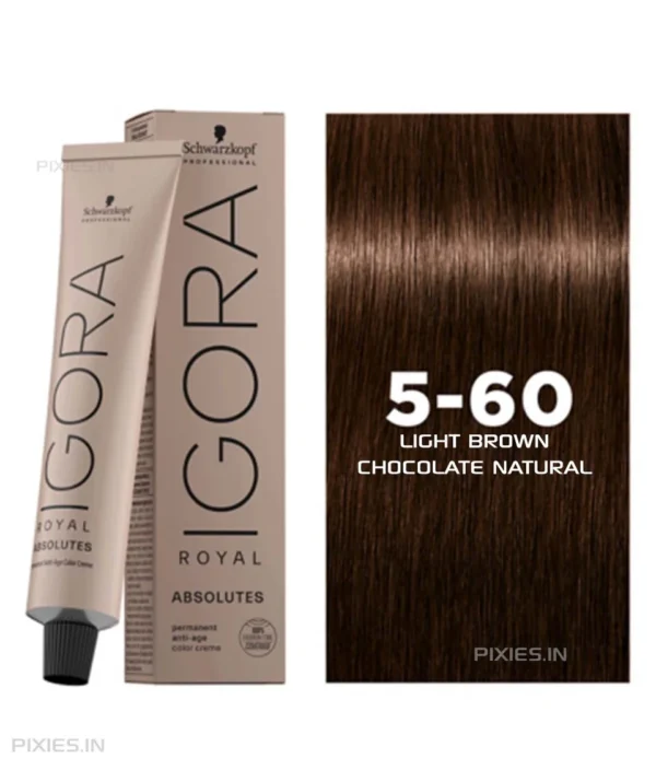 Schwarzkopf Professional Igora Royal Absolutes Permanent Color Creme (5-60 Light Brown Chocolate Natural)