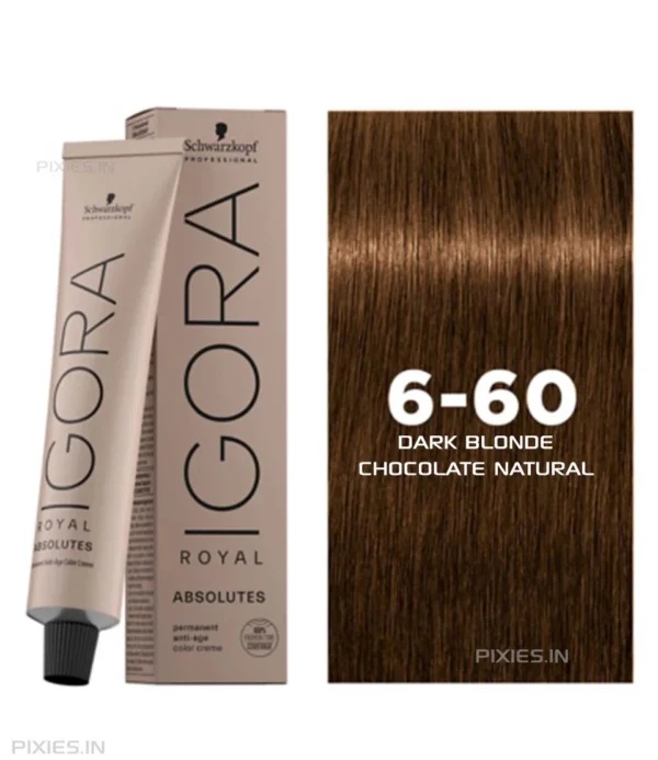 Schwarzkopf Professional Igora Royal Absolutes Permanent Color Creme (6-60 Dark Blonde Chocolate Natural)